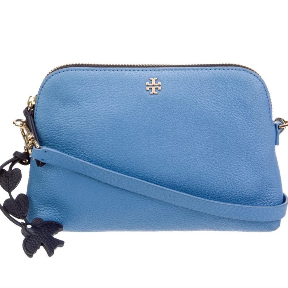 TORY BURCH Blue Mini Leather Crossbody Bag